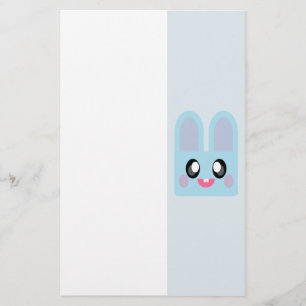 PAPELARIA COELHO KAWAII FOFO DE PÁSCOA AZUL BEBÊ DOCE
