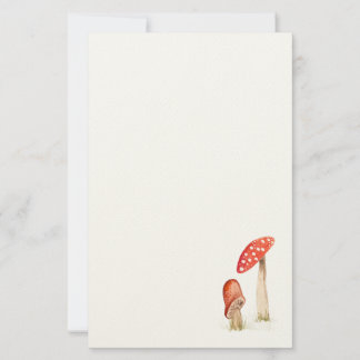 Papelaria Cogumelos Mágicos da Floresta em Aquarela