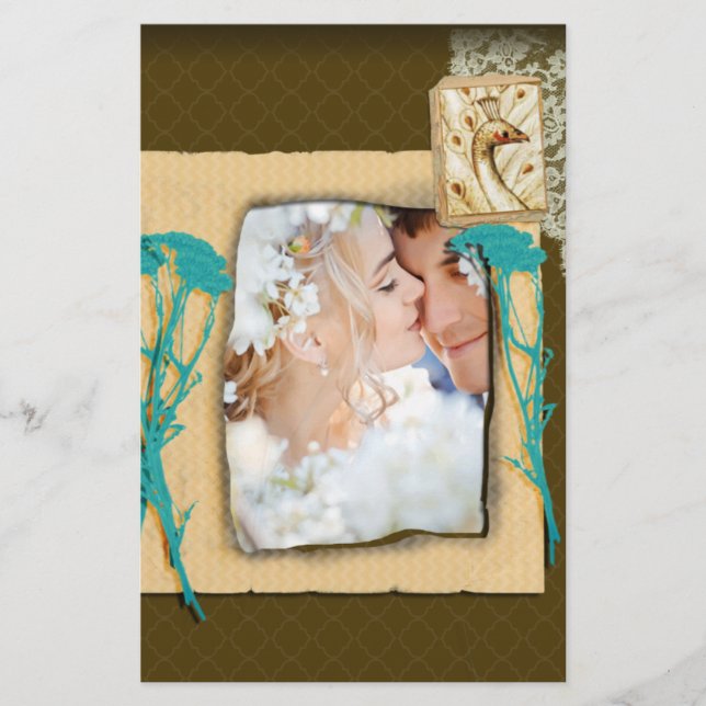 Papelaria Colagem de Fotografias Vintage Personalizada (Frente)