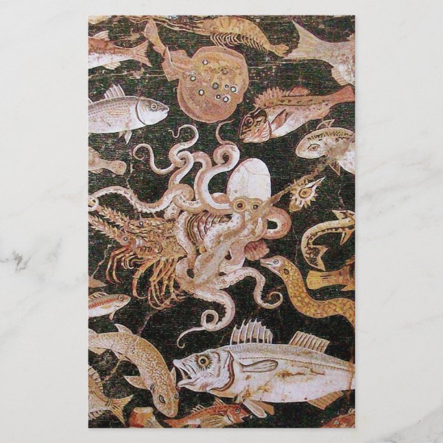 PAPELARIA COLEÇÃO POMPEII/OCEANO - CENA DA VIDA MARÍTIMA (Frente)