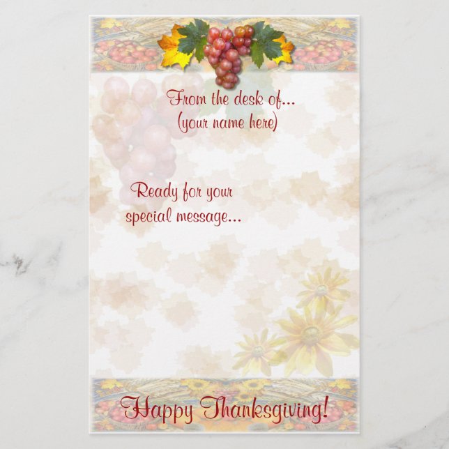 Papelaria COLHEITA VINHA ~ Papel de carta nº 2 (Frente)