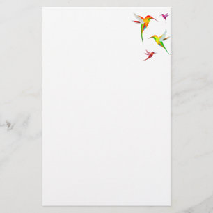 Papelaria Colibris bonitos em cores brilhantes - ornitologia