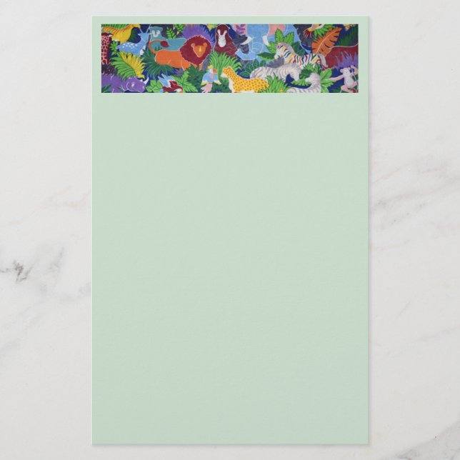 Papelaria Colorful Jungle Animals Stationery (Frente)