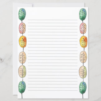 Papelaria Colorida De Árvores De Mão Branca Desenh
