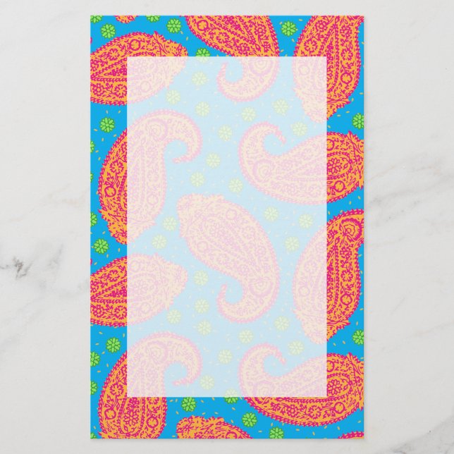 Papelaria Colorida Paisley Pattern (Frente)