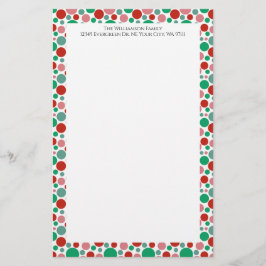 Papelaria Colorido Moderno Festivo Pontos Verde Vermelho Ros