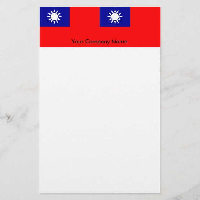 Papelaria com Bandeira de Taiwan (Frente)