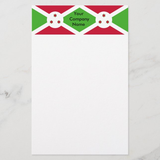 Papelaria com Bandeira do Burundi (Frente)