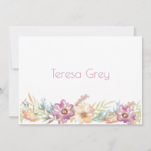 Papelaria com Borda Floral em Aquarela