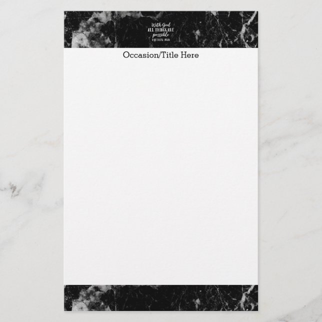 Papelaria Com deus todas as coisas são bíblia cristã (Frente)