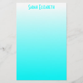 Papelaria com Efeito Ombre Branco Aqua