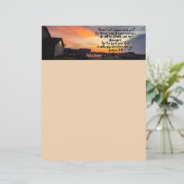 Papelaria com Escrito Sagrado de Pôr do Sol no Tex