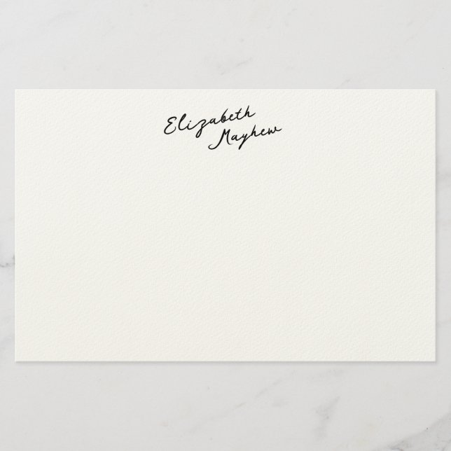Papelaria com Monograma de Nome Manuscrito Clássic (Frente)