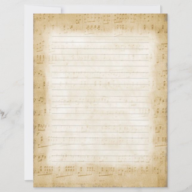 Papelaria com Papel de carta de Notas Musicais (Frente)