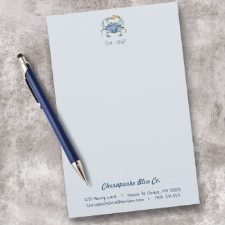 Papelaria Comercial Personalizada Caranguejo Azul