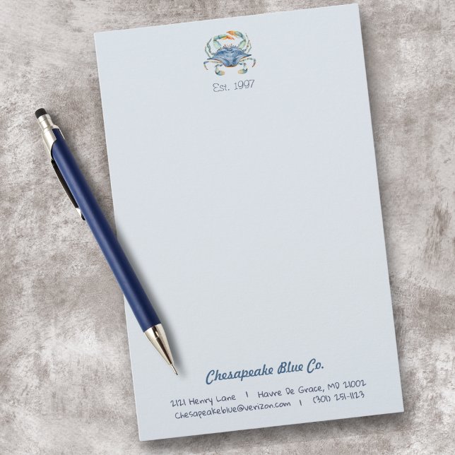 Papelaria Comercial Personalizada Caranguejo Azul  (Criador carregado)