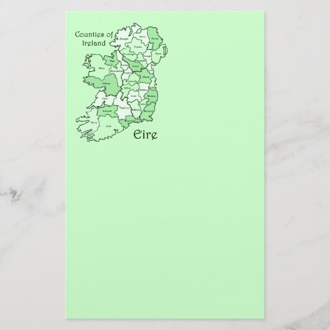 Papelaria Condados do mapa de Ireland (Frente)