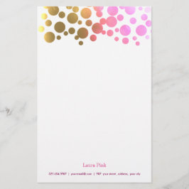 Papelaria Confete retrô rosa dourado
