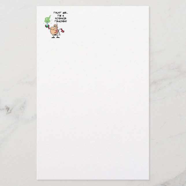 Papelaria Confie em mim. Sou professor de Ciência (Frente)