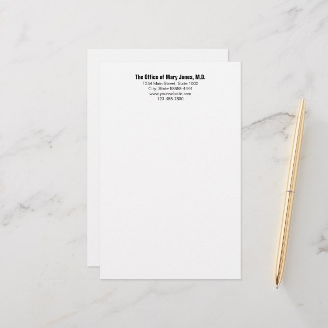 Papelaria Consultório Médico Telefone Preto e Branco e Ender (Frente/Verso In Situ)