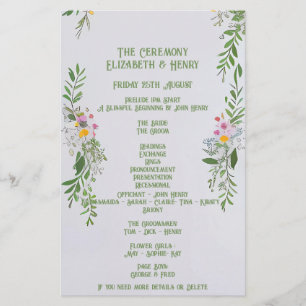 Papelaria Convite à cerimônia de casamento de flores silvest