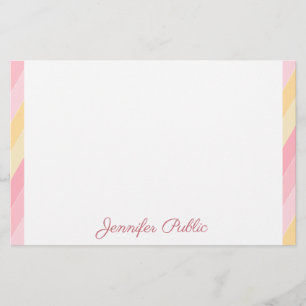 Papelaria Cor-de-rosa Amarelo Branco Nome Texto Modelo