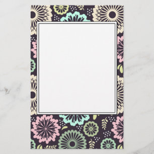 Papelaria Cor-de-rosa macio e flor de cereais Vintage Botani