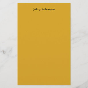 Papelaria Cor Goldenrod Placa Profissional Elegante Moderno
