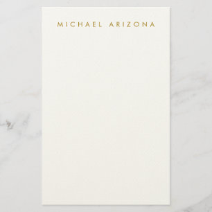 Papelaria Cor Moderno Minimalista Simples Dourado e Branco