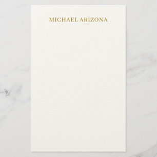 Papelaria Cor Moderno Simples Minimalista Dourado e Branco