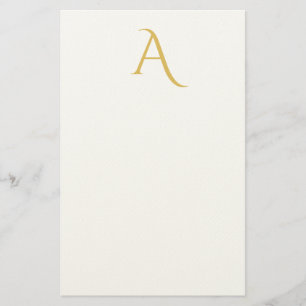 Papelaria Cor Monograma Cor de Ouro Inicial Branco Profissio