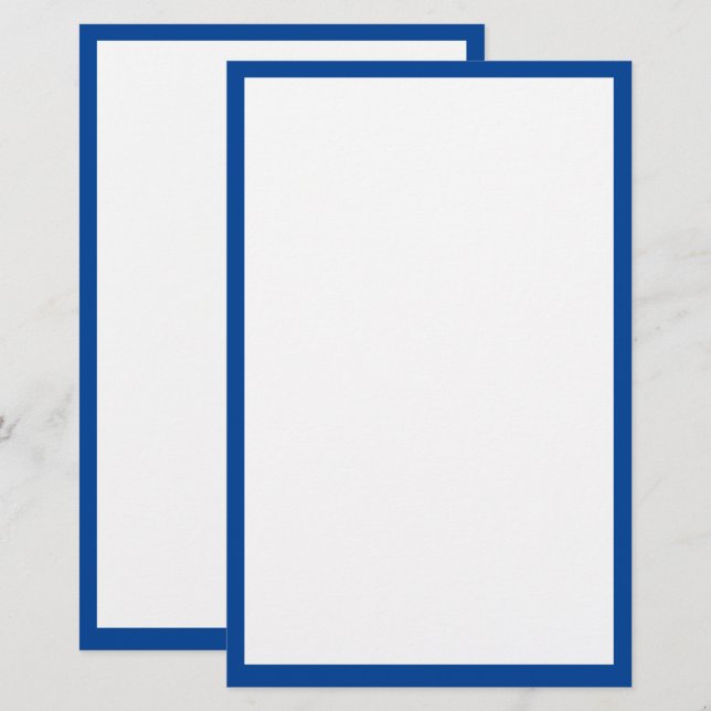 Papelaria Cor Personalizada Simples Branco da Borda Azul (Frente/Verso)