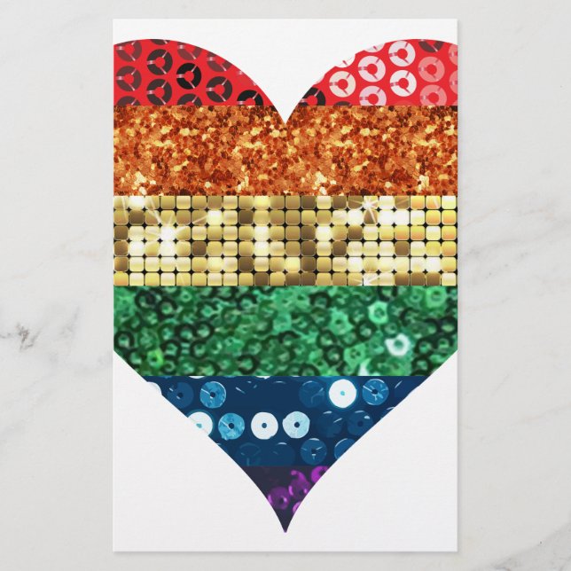 Papelaria coração arco-íris lgbt (Frente)