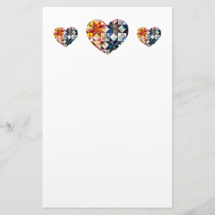 Papelaria Coração colorido da edredão de retalhos