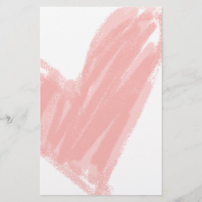 Papelaria Coração cor-de-rosa (Frente)