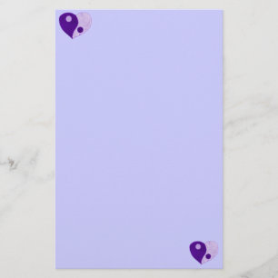 Papelaria Coração de Yin Yang (roxo/Lilac)