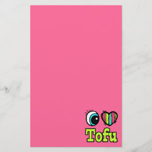 Papelaria Coração Olho Brilhante Eu Amo Tofu