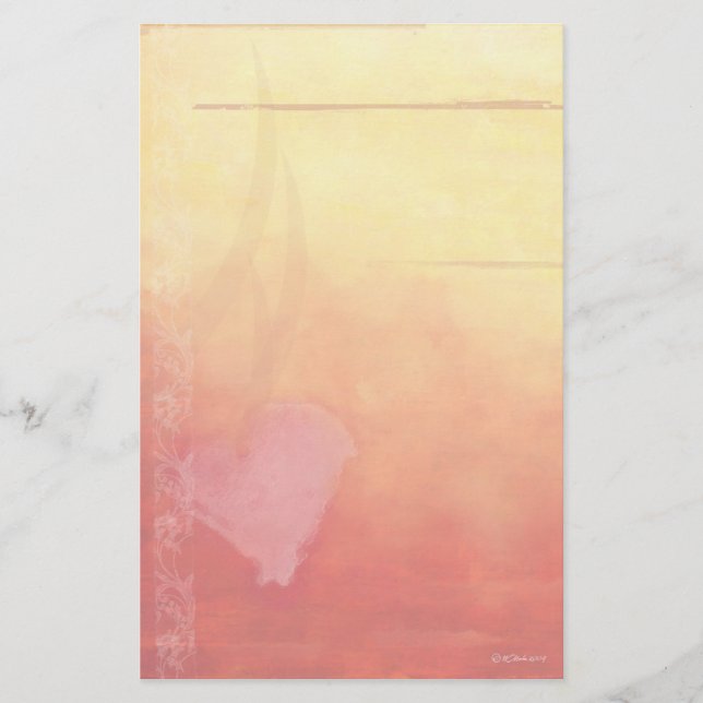 Papelaria Coração-Papel de carta do por do sol (Frente)