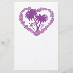 Papelaria Coração Tropical Palmeira Havaiana