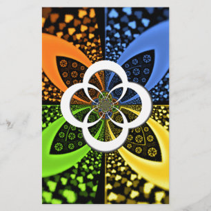 Papelaria Corações amarelo azul iridescentes