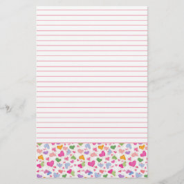 Papelaria Corações Coloridos de Aquarelas Coloridas Pastel R