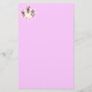 Papelaria Corações de creme em torno de um tea party louco