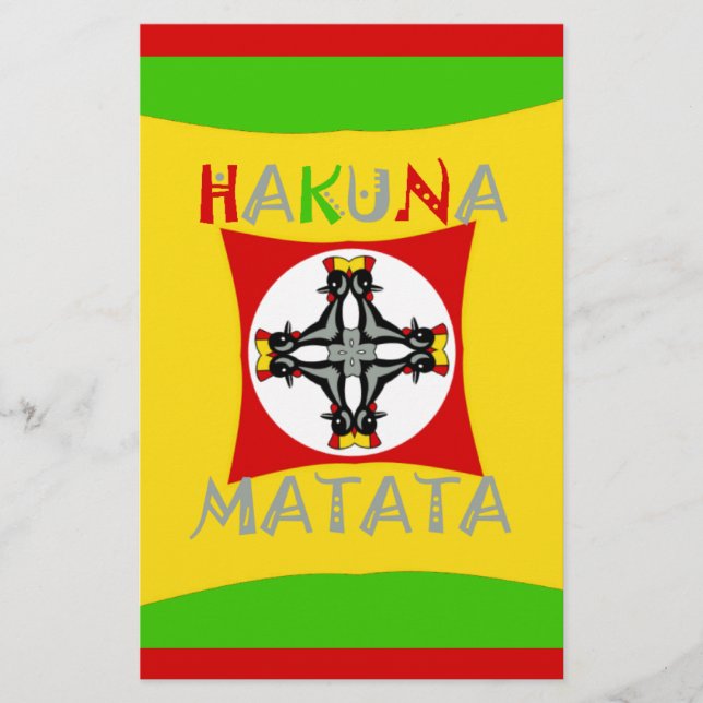Papelaria Cores de rasta divertida de Hakuna Matata: Vibrant (Frente)