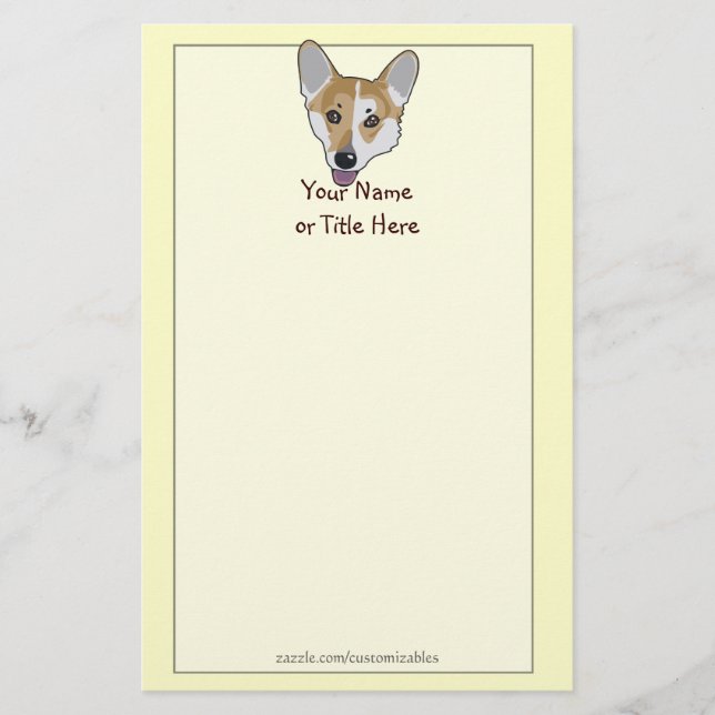 Papelaria Corgi Face Stationery (Frente)