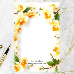 Papelaria Coroa Romântica Elegante de Delicadas Flores Amare