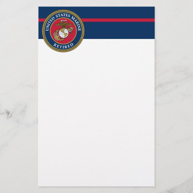 Papelaria Corpo do Marines dos E.U. - azul aposentado (Frente)