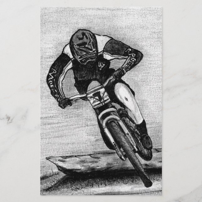 Papelaria Corrida de bicicleta de montanha (Frente)