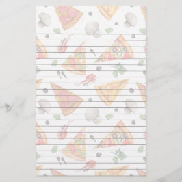 Papelaria Cortado da pizza e dos cogumelos