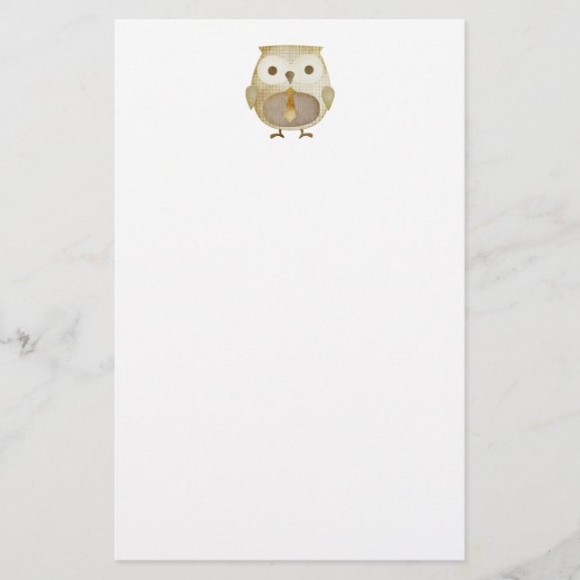 Papelaria Coruja com Papel de Carta (Frente)