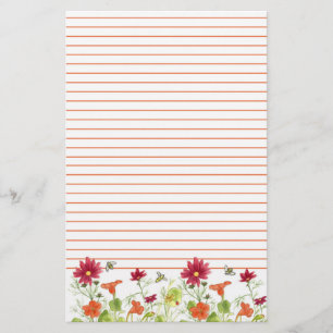 Papelaria Cosmos vermelho das chagas alaranjadas da abelha